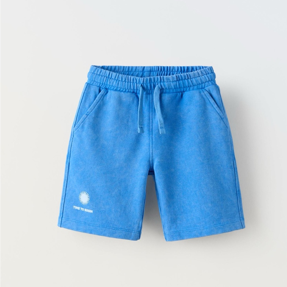Zara Label Trim Blue Shorts Size 9